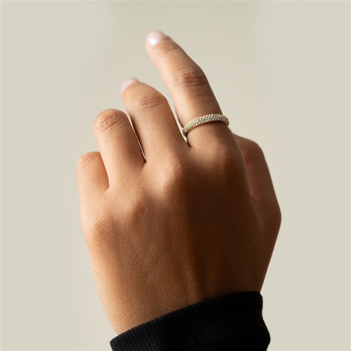 انگشتر طلا زنانه مولتی نگین سفید