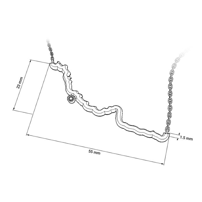 گردنبند طلا زنانه رگ مرزی (مینا کاری)