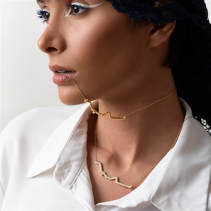 گردنبند طلا زنانه رگ مرزی (ساده)