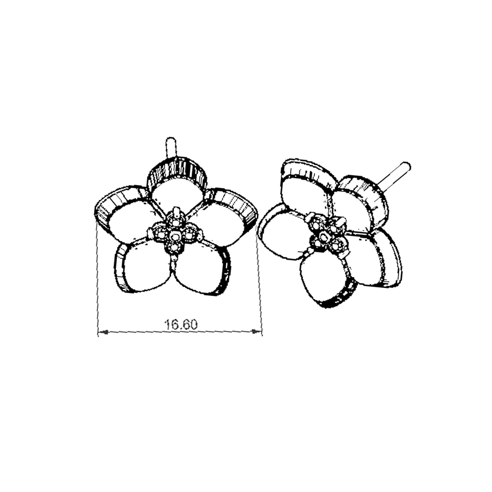 گوشواره طلا زنانه شکوفه گوشواره طلا زنانه شکوفه