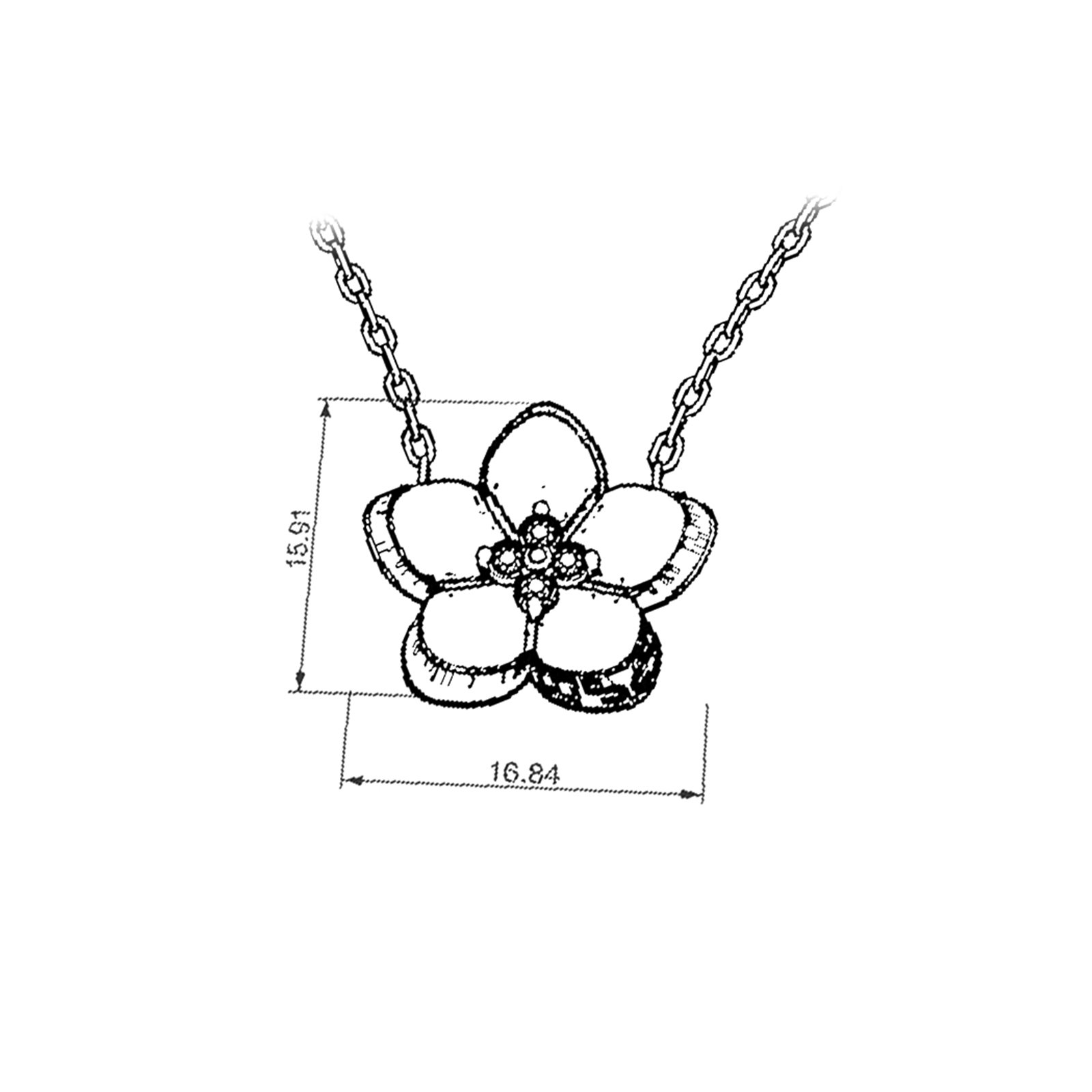 گردنبند طلا زنانه شکوفه گردنبند طلا زنانه شکوفه