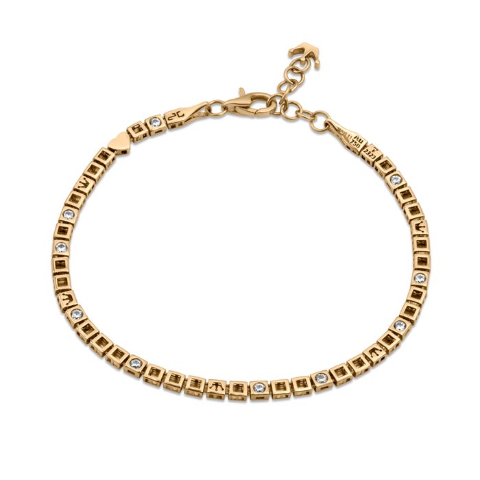 دستبند طلا زنانه ریسه مربع