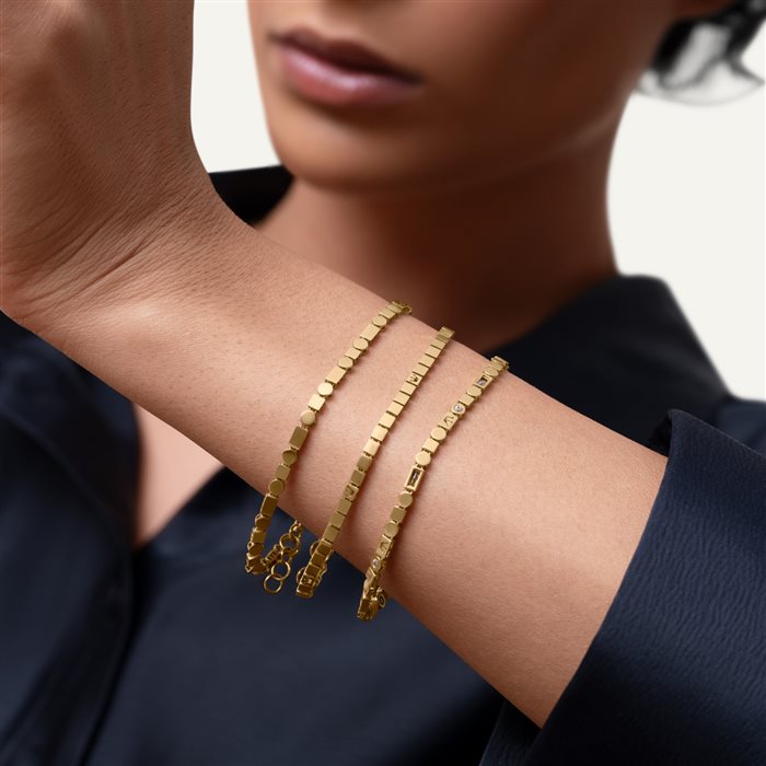 دستبند طلا زنانه ریسه مربع