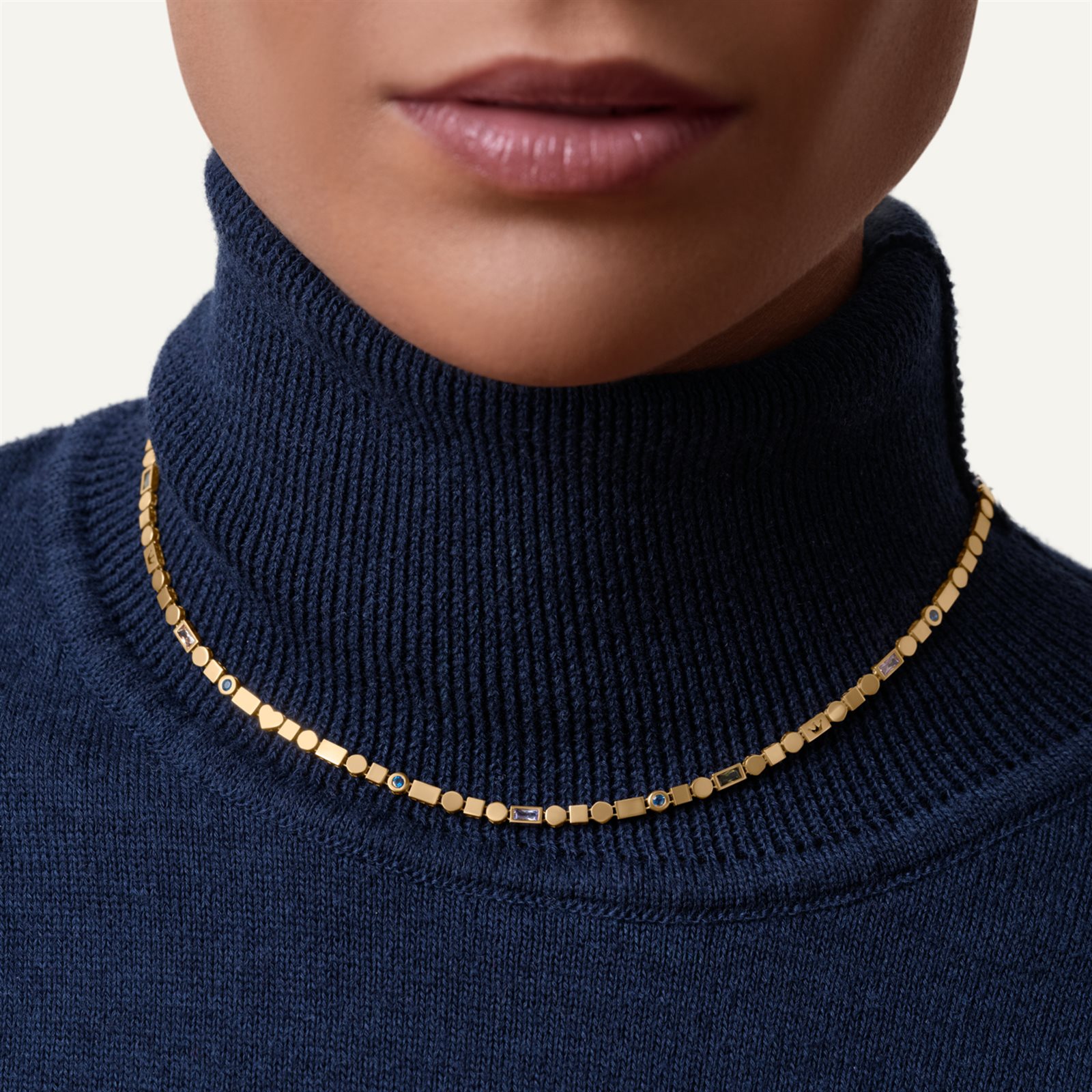  گردنبند طلا زنانه ریسه سنگ