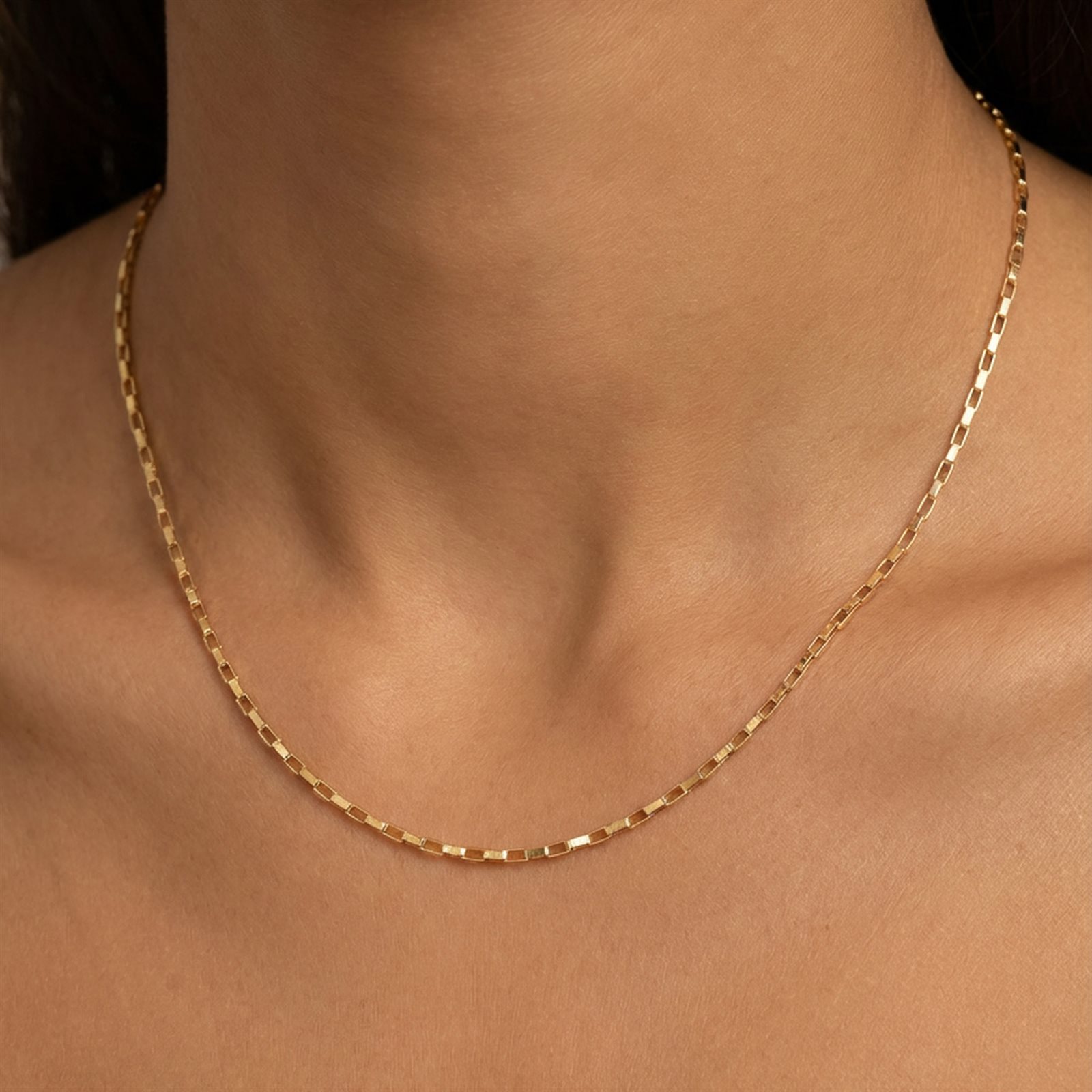 زنجیر طلا زنانه مستطیل بزرگ