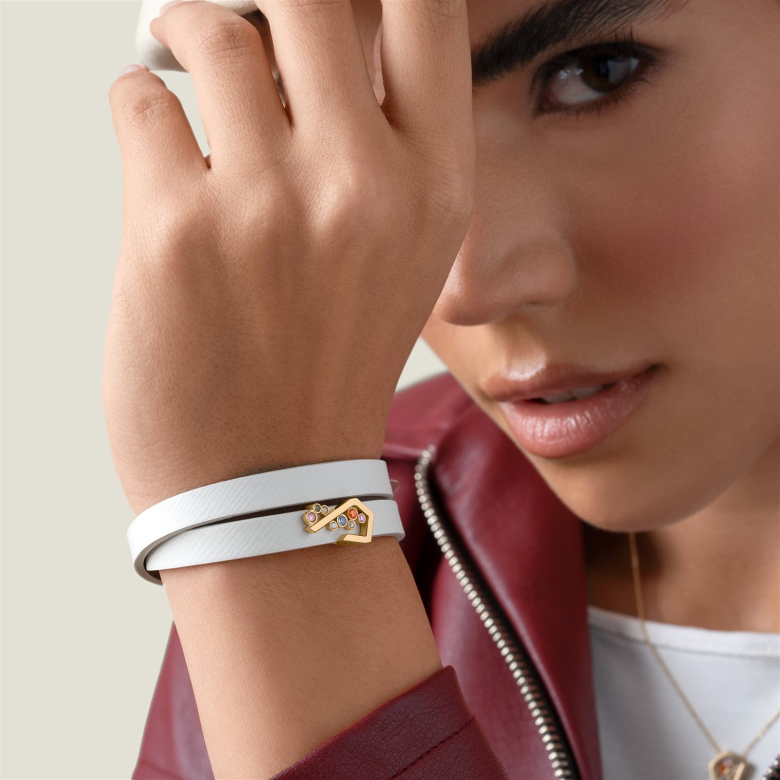 دستبند چرم و طلا زنانه ترنج دستبند چرم و طلا زنانه ترنج