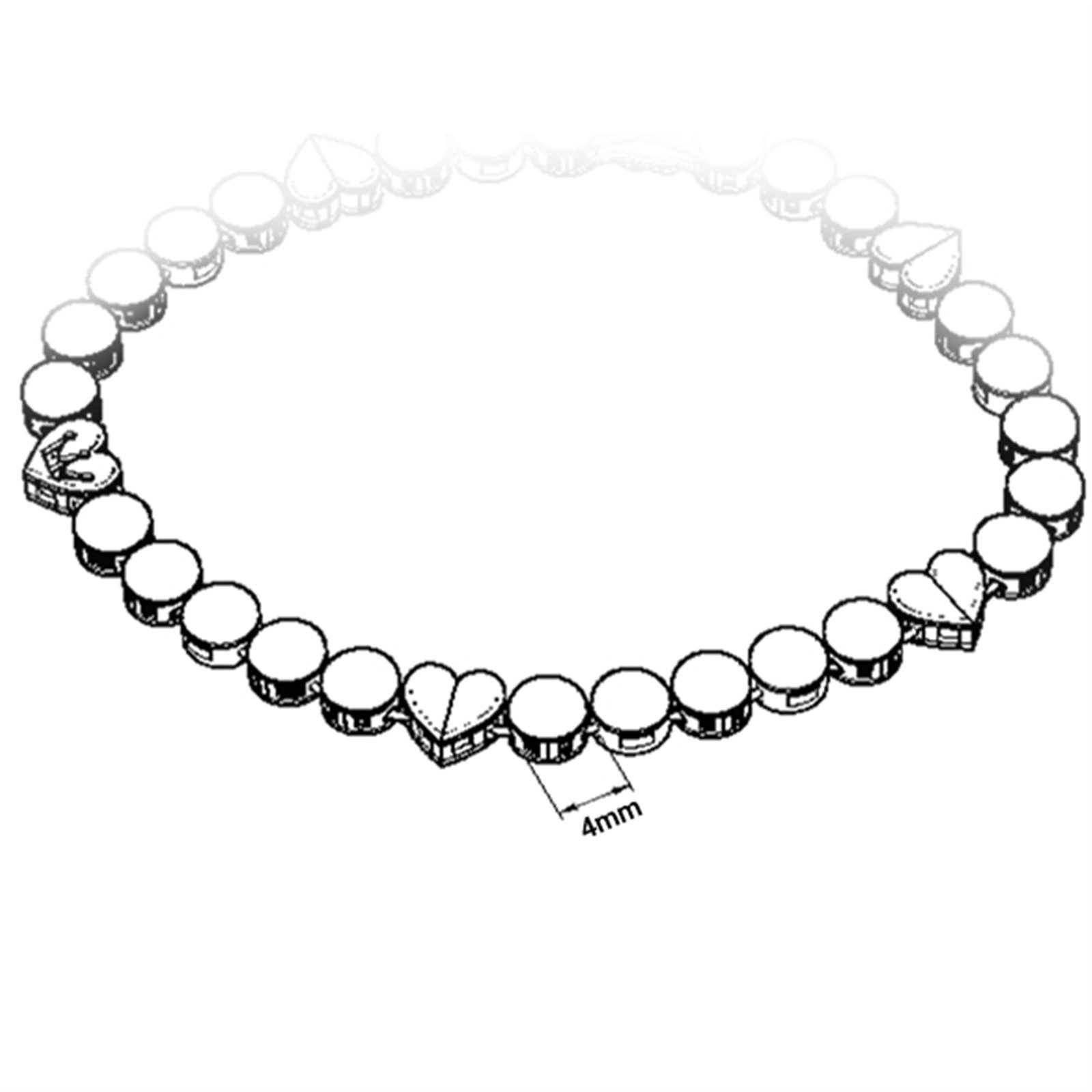 دستبند طلا زنانه ریسه سنگ قرمز