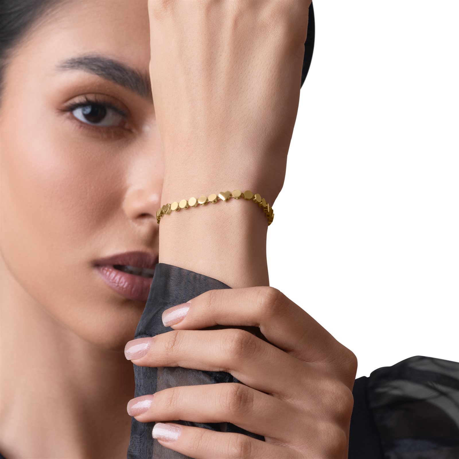 دستبند طلا زنانه ریسه سنگ قرمز دستبند طلا زنانه ریسه سنگ قرمز