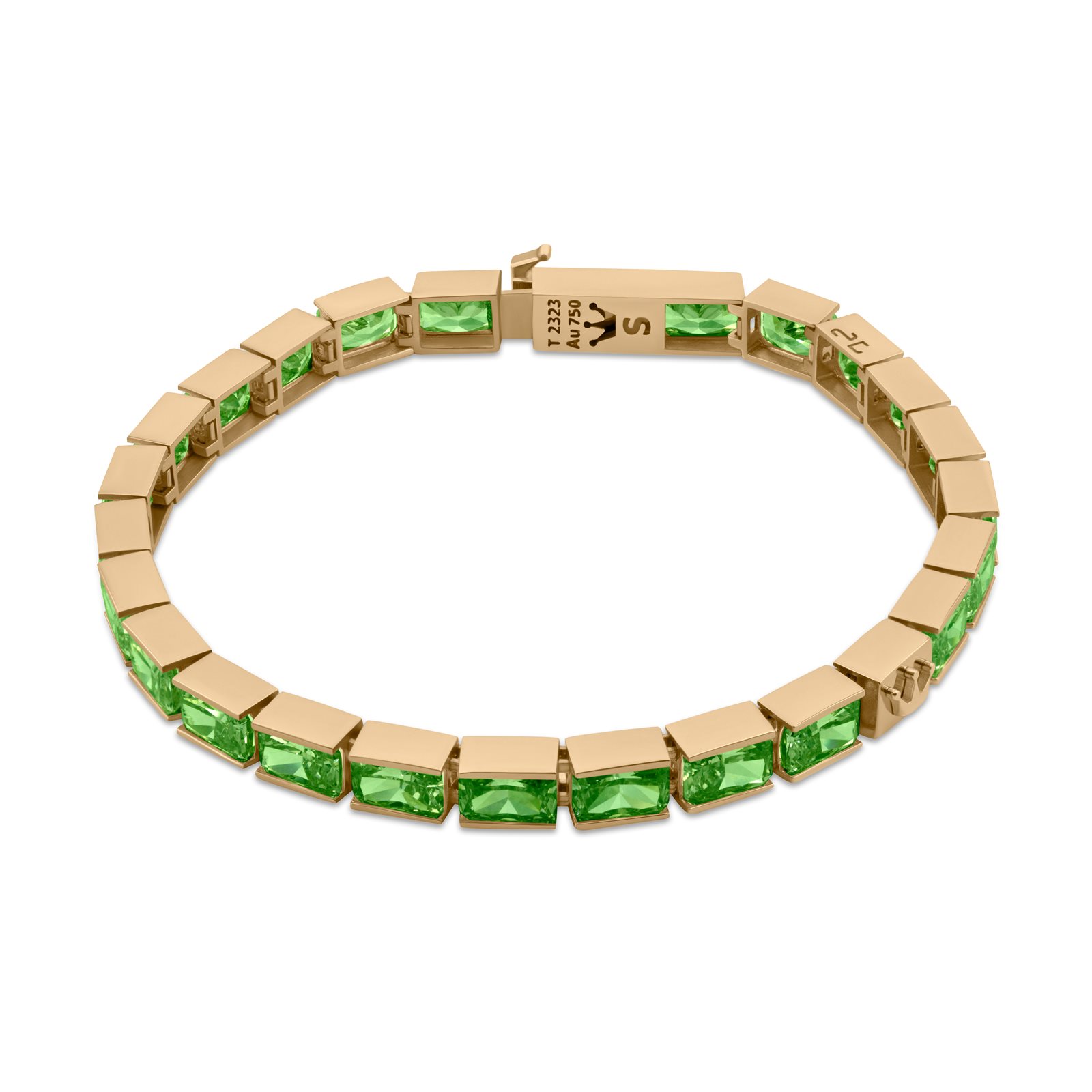 دستبند طلا زنانه ریل سبز دستبند طلا زنانه ریل سبز