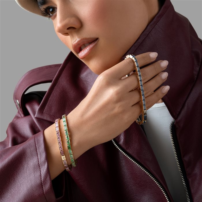 دستبند طلا زنانه ریل سبز
