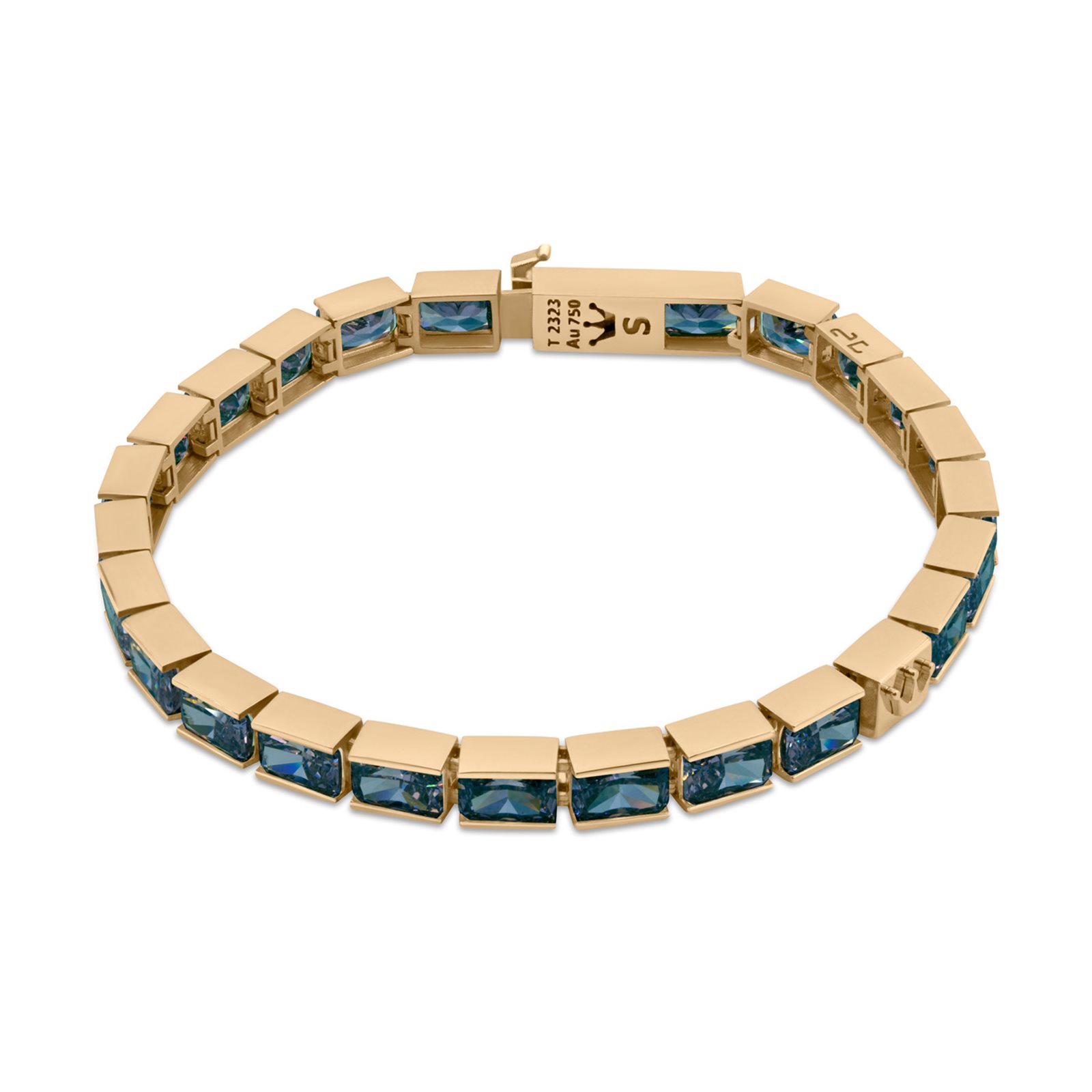 دستبند طلا زنانه ریل سورمه‌ای