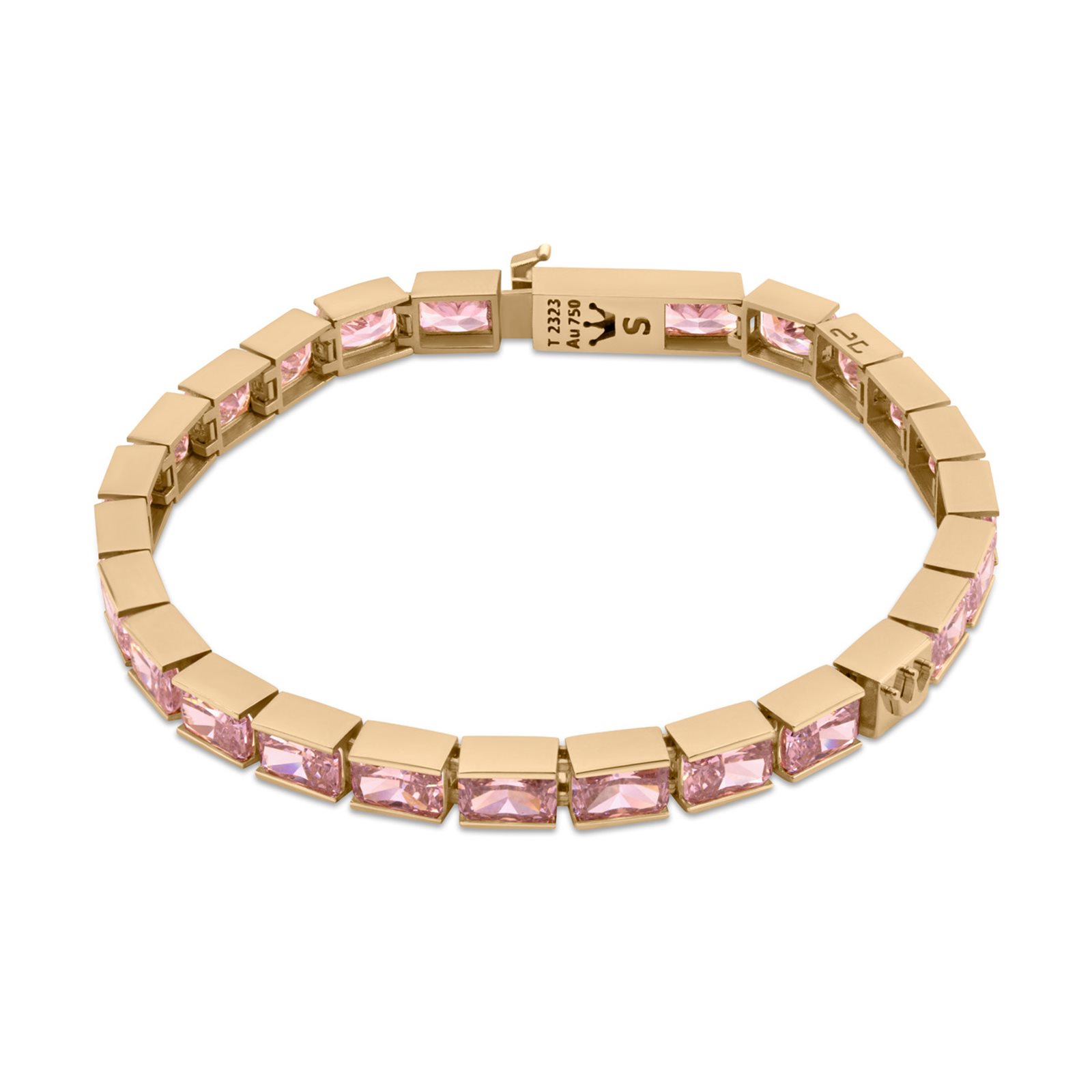 دستبند طلا زنانه ریل صورتی