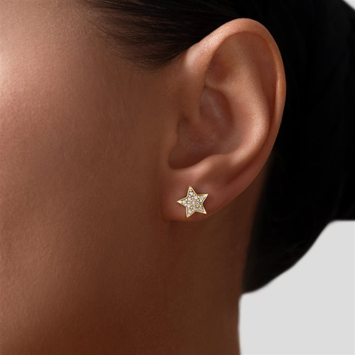 گوشواره طلا ستاره نگینی