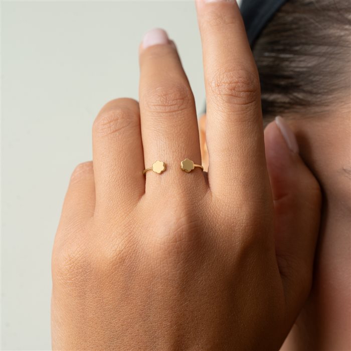 انگشتر طلا زنانه دو گل