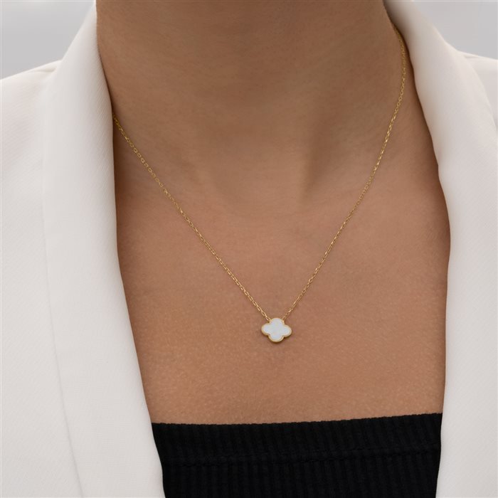 گردنبند طلا زنانه ونکلیف سفید