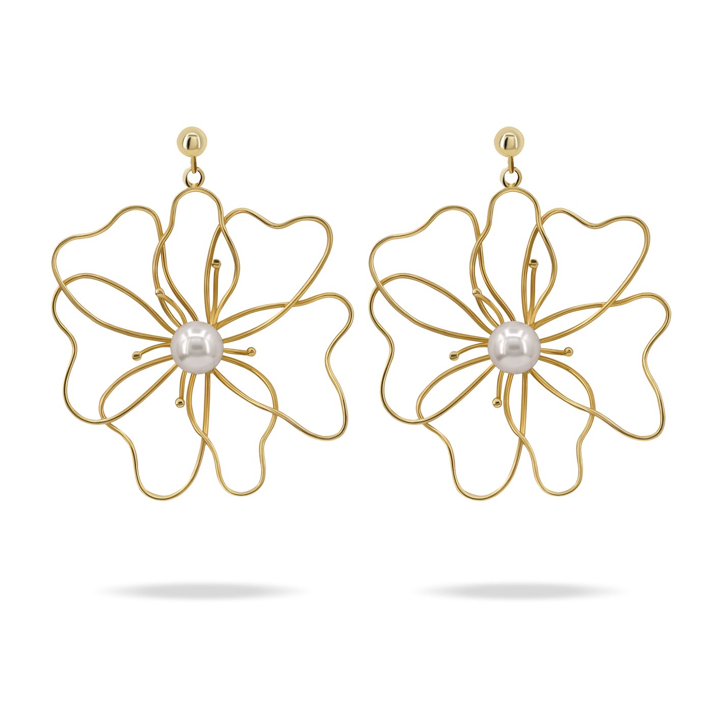 گوشواره طلا زنانه گل مفتولی بزرگ گوشواره طلا زنانه گل مفتولی بزرگ