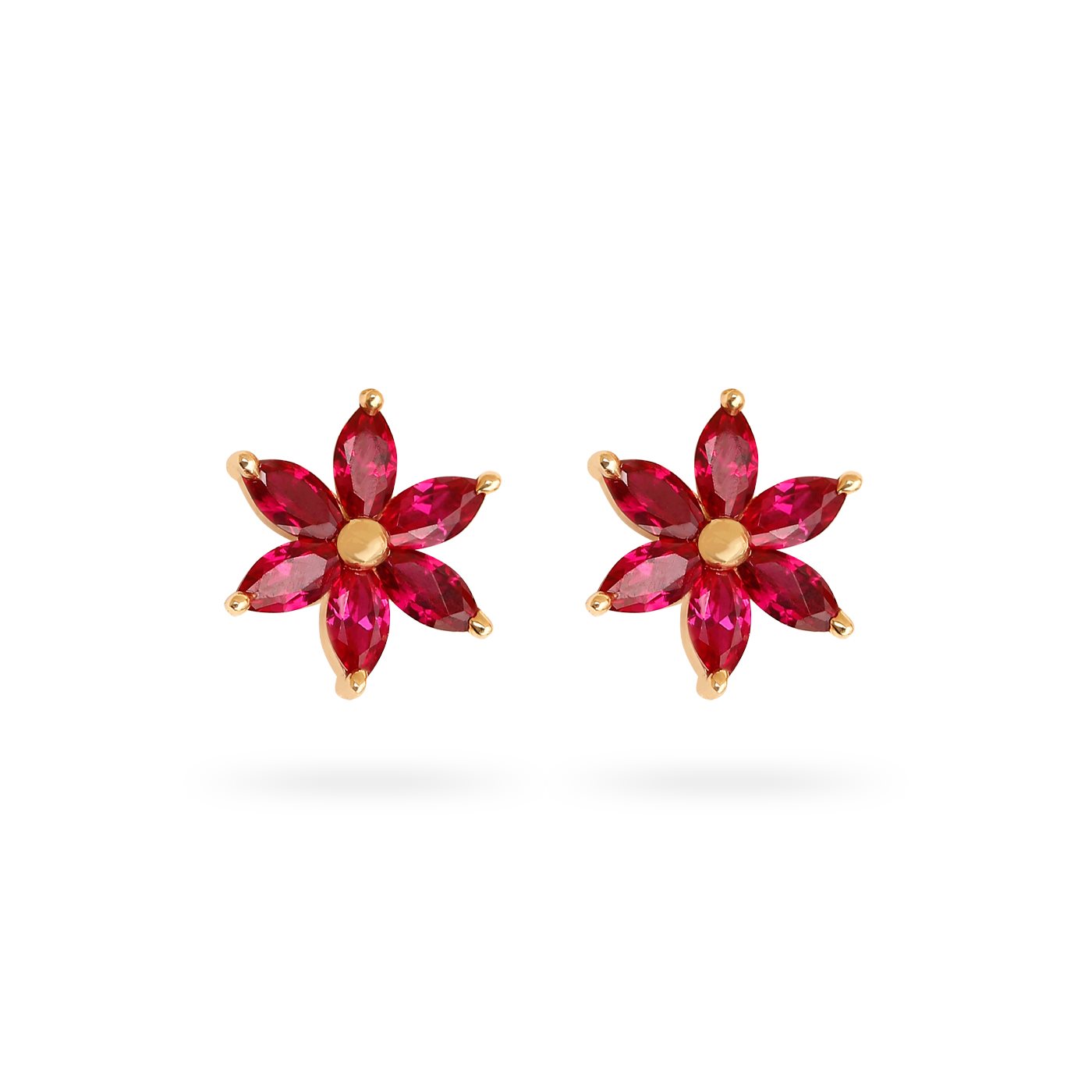 گوشواره طلا زنانه گل قرمز گوشواره طلا زنانه گل قرمز