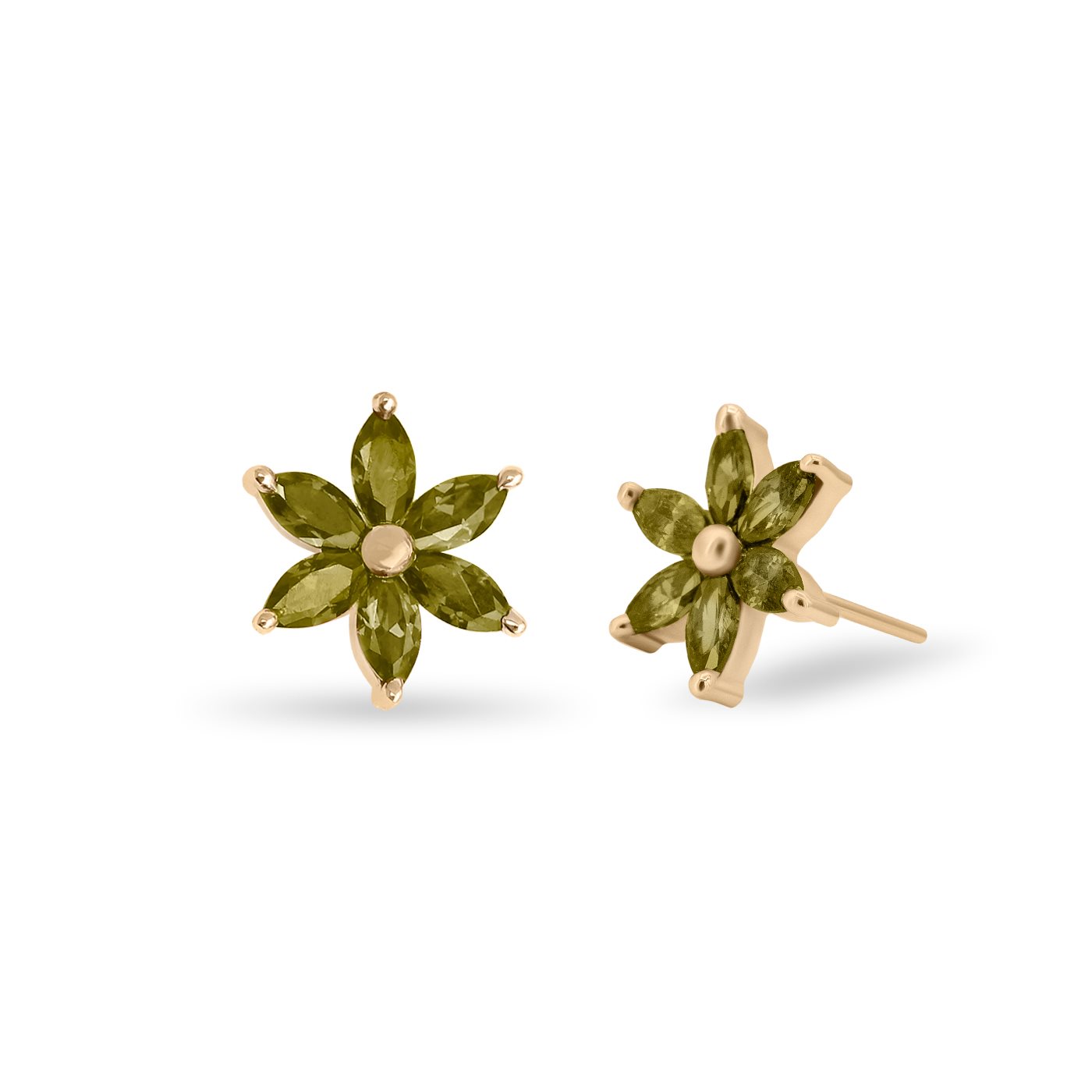 گوشواره طلا زنانه گل سبز گوشواره طلا زنانه گل سبز