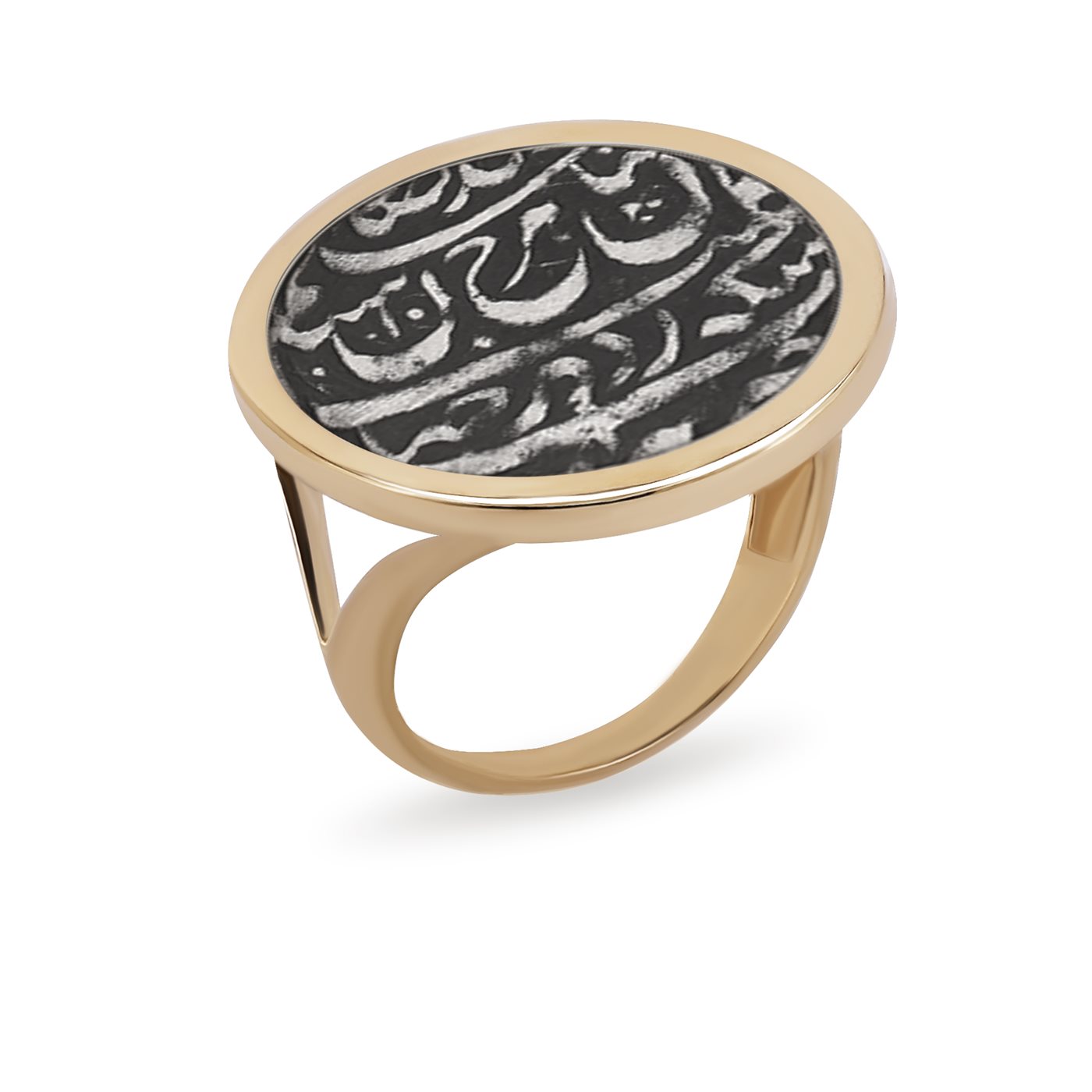 انگشتر طلا زنانه دایره سکه احمدشاهی انگشتر طلا زنانه دایره سکه احمدشاهی