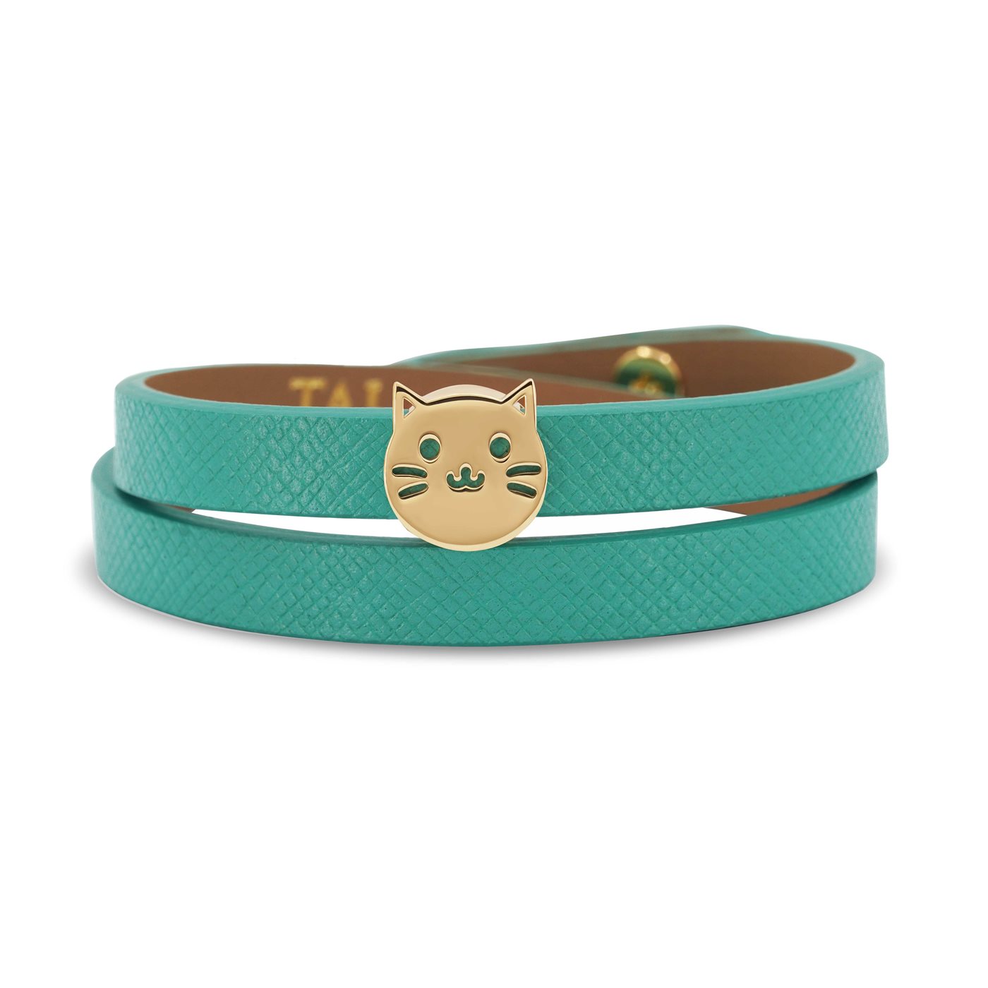 دستبند چرم و طلا گربه دستبند چرم و طلا گربه