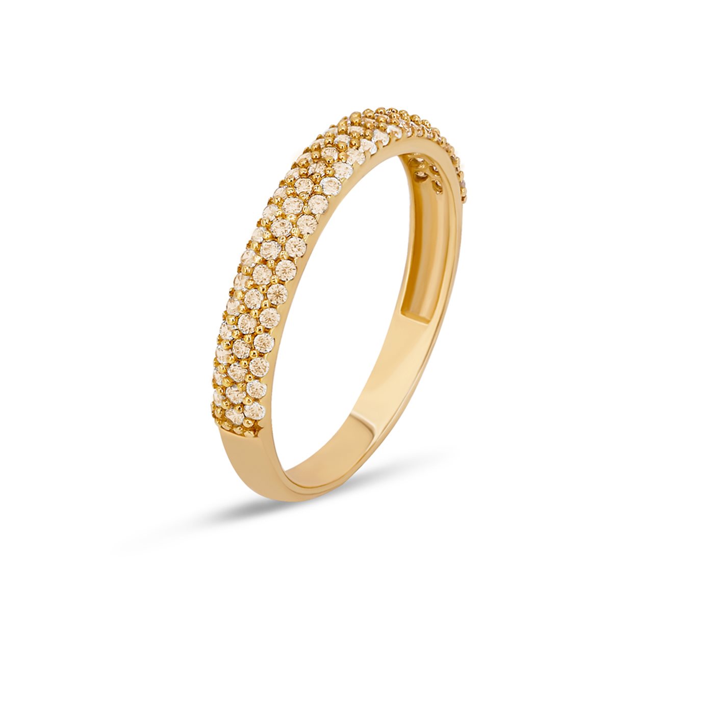 انگشتر طلا زنانه مولتی نگین شامپایی انگشتر طلا زنانه مولتی نگین شامپایی