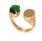انگشتر طلا زنانه دایره سبز