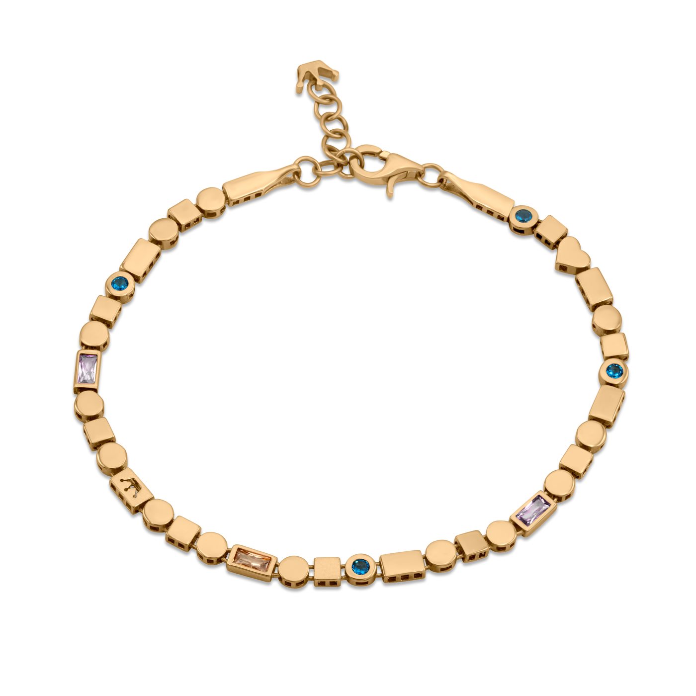 دستبند طلا زنانه ریسه سنگ