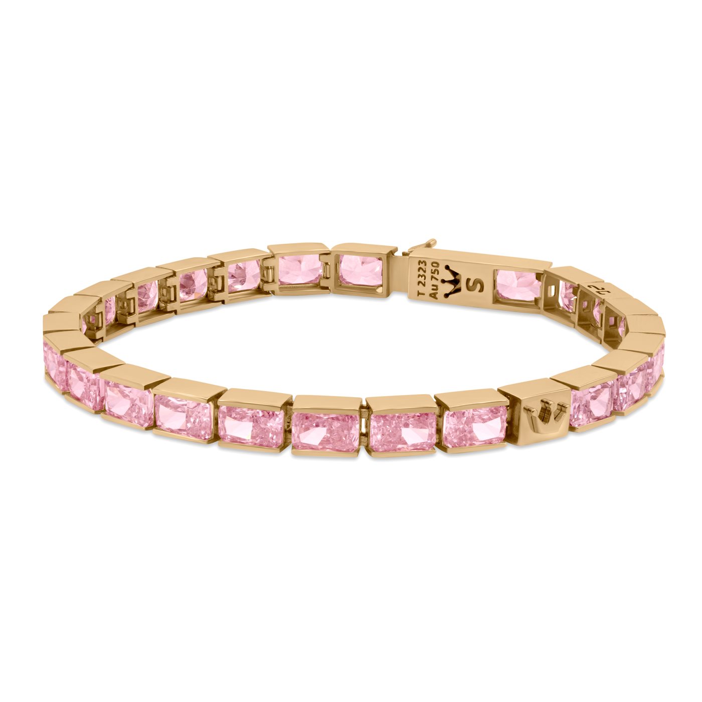 دستبند طلا زنانه ریل صورتی