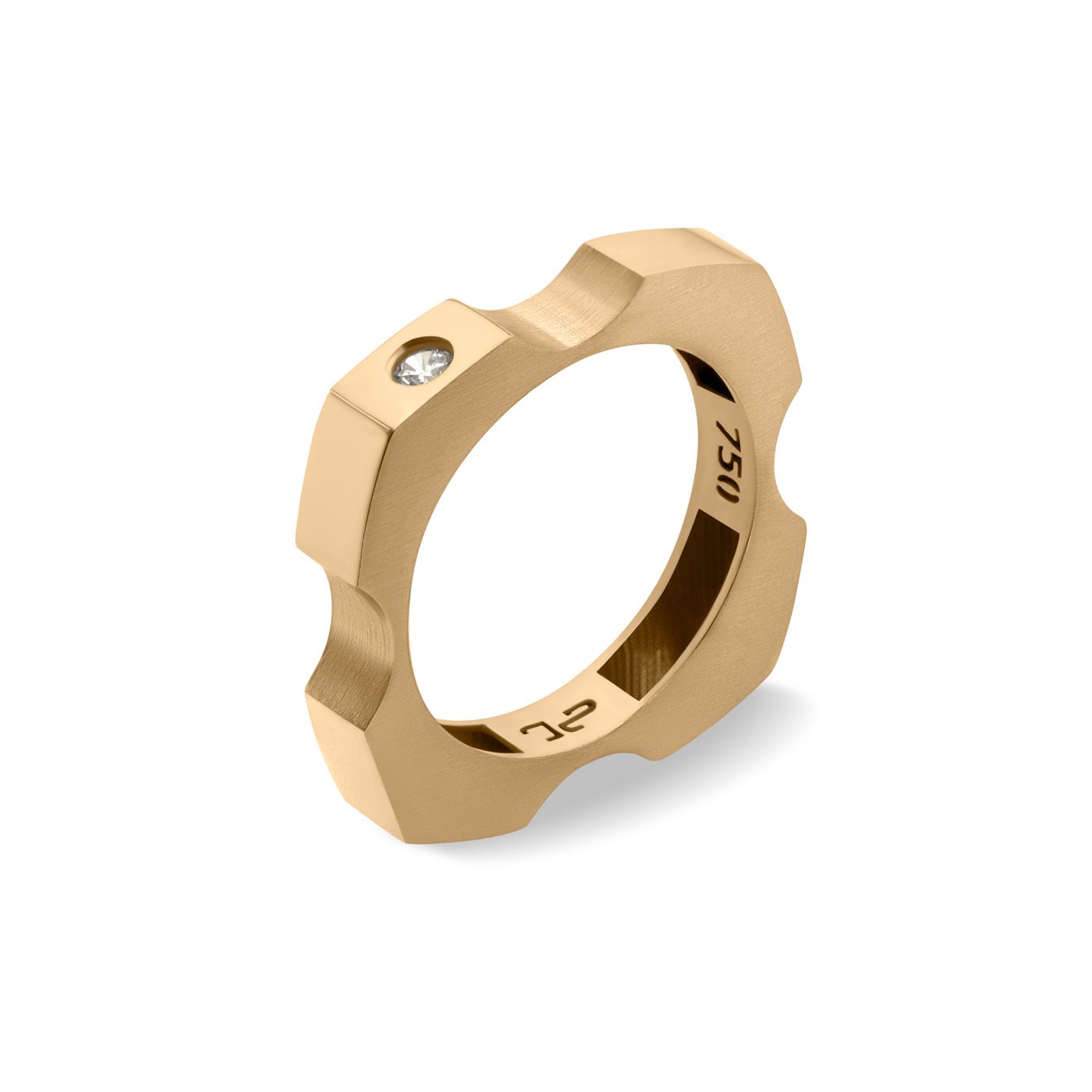 انگشتر طلا زنانه مهره مربع