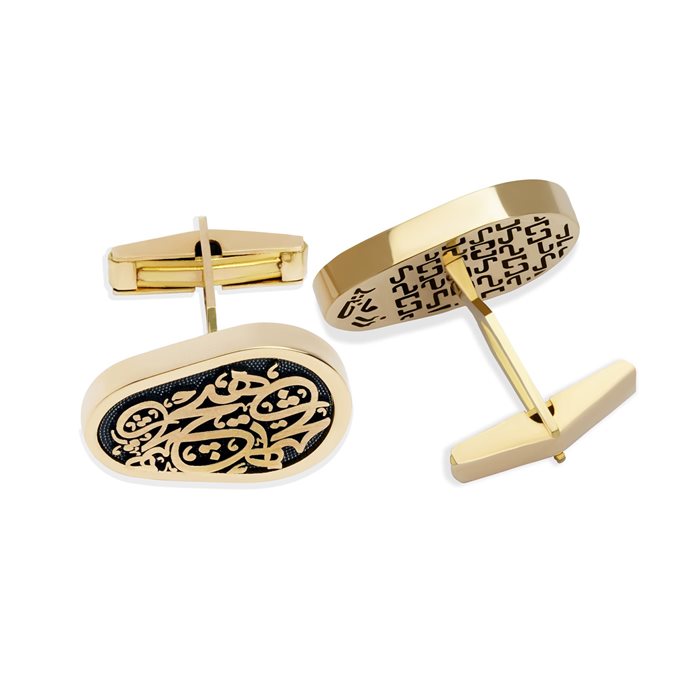 دکمه سردست طلا زر و خط هیچ