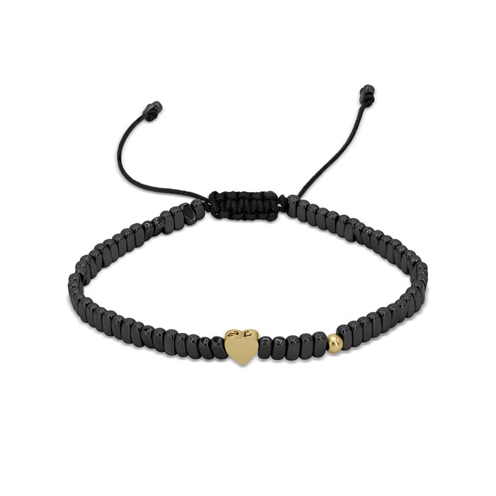 دستبند سنگ و طلا زنانه قلب آینهای دستبند سنگ و طلا زنانه قلب آینهای