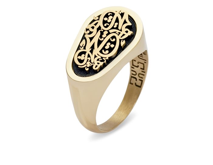 انگشتر طلا مردانه زر و خط هیچ پروال