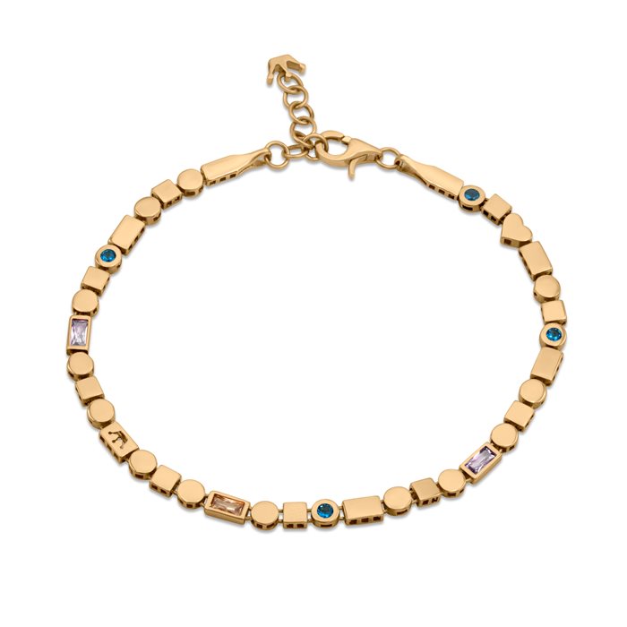 دستبند طلا زنانه ریسه سنگ