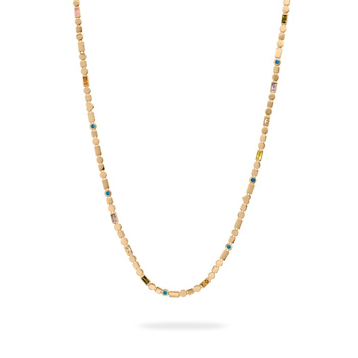  گردنبند طلا زنانه ریسه سنگ