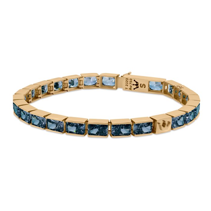 دستبند طلا زنانه ریل سورمه‌ای